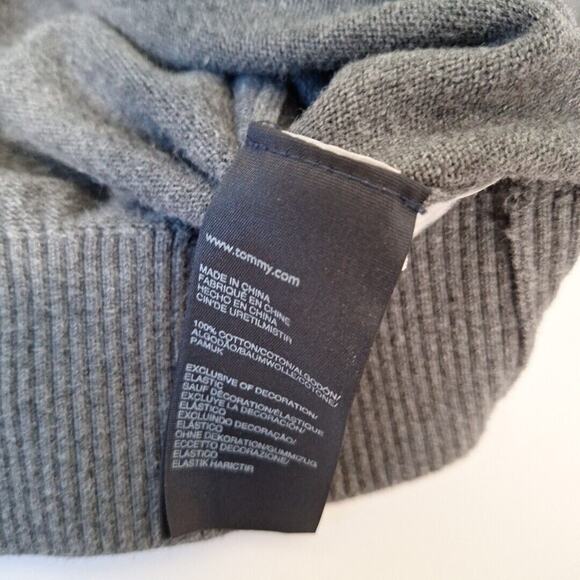 Tommy Hilfiger Preppy Gray Blue Argyle V Neck Sweater Women Size Small Cotton - Picture 7 of 7